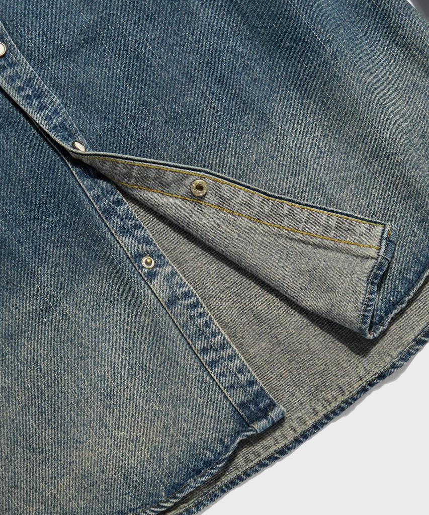 Beulonseun 1950er Jahre Slub-Denim Westernhemd