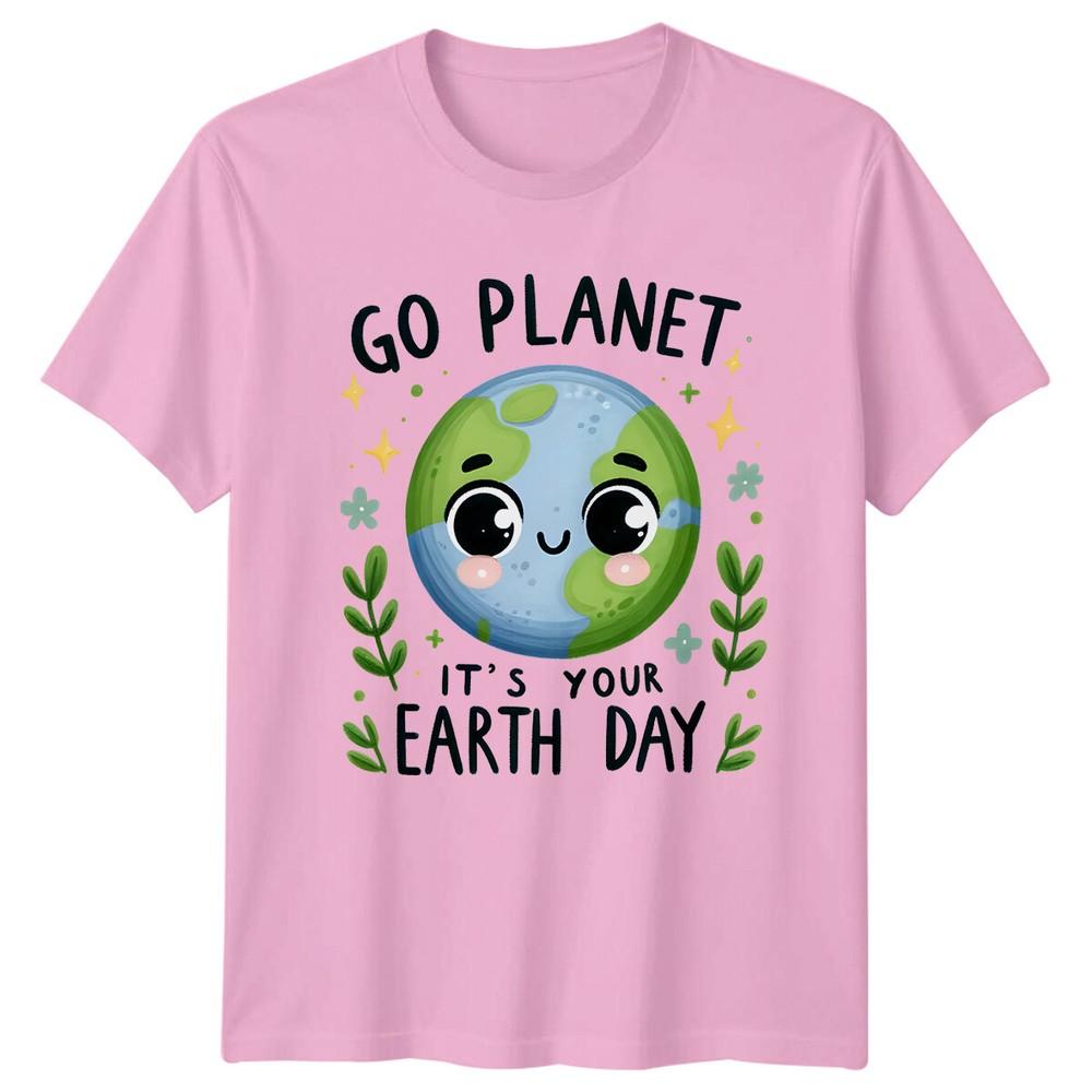 Go Planet Its Your Earth Day Cute Earth Cartoon Earth Day TShirt