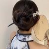 Chinese-Style Modern and Ancient Wooden Hairpins, Women's Cheongsam Flower Hair Accessories
