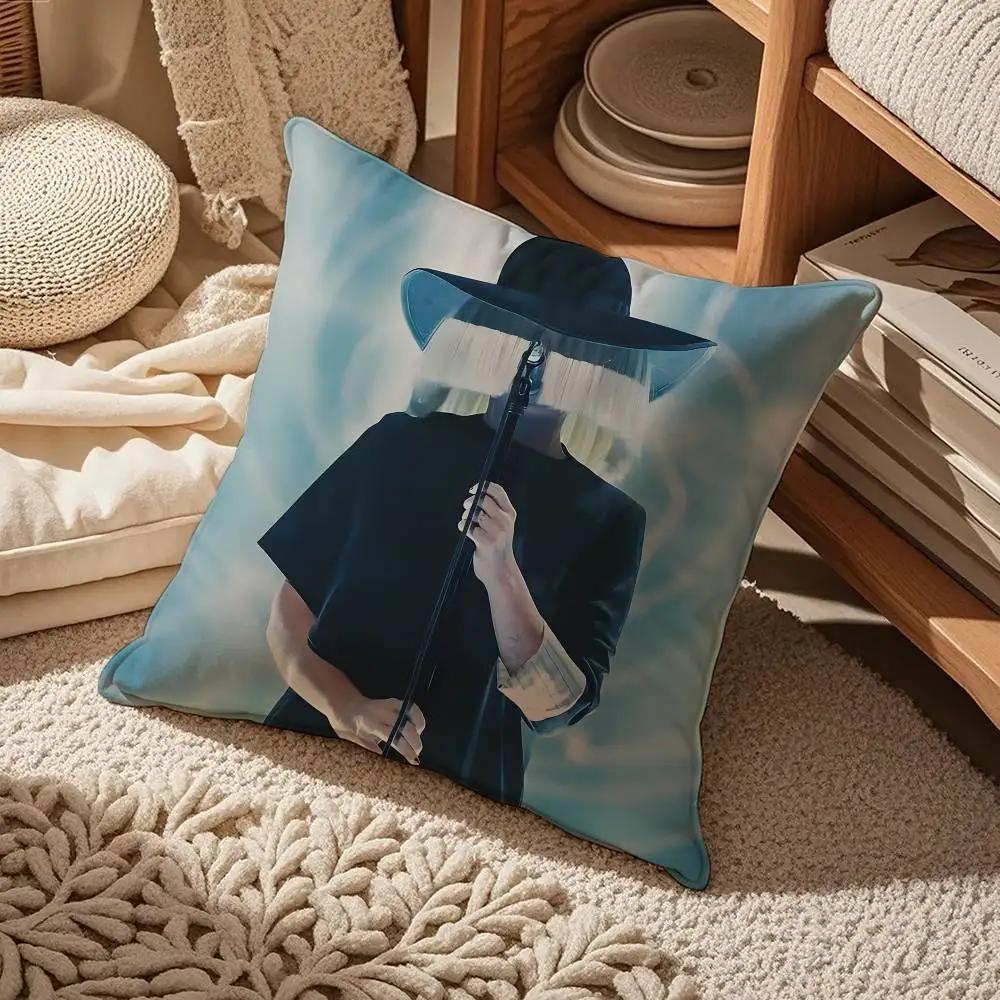 Fun Hot Singer S-Sia Pillow Case Comfort Sofa Bed Silky Elegant Invisible Zipper Custom Decorative Cushion Cover