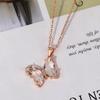 Steel Stylish Titanium Butterfly Crystal Chain Necklace For Women Perfect For Occasion Any