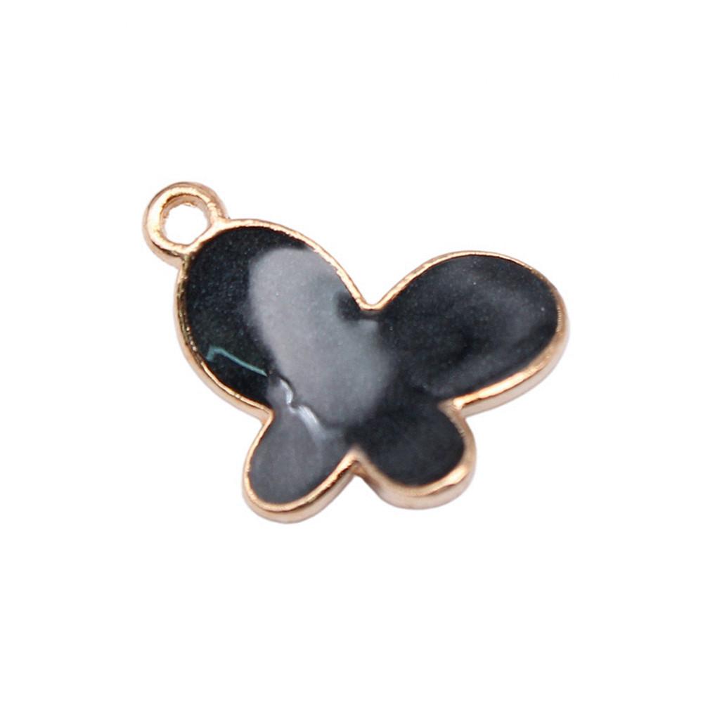Enamel Charms Multi Color Butterfly Pendants For Floral Themed Jewelry