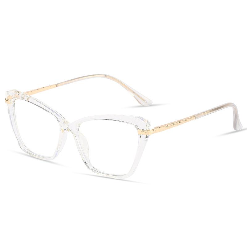 

Tr90 Anti-Blue Glasses Cat Eye Metal Glasses Color Matching Ultra-Light Full Frame Metal Glasses Frame Flat Mirror