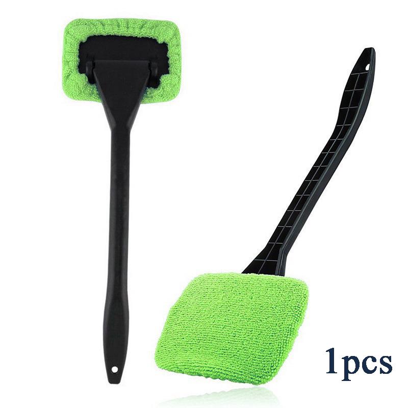1pc Window Wiper Cleaning Brush Microfiber Wiper Windshield Demister Cleaning Tool Wiper Cleaner Wipe Tool Long Handle Cleaning Cloth  Accessories