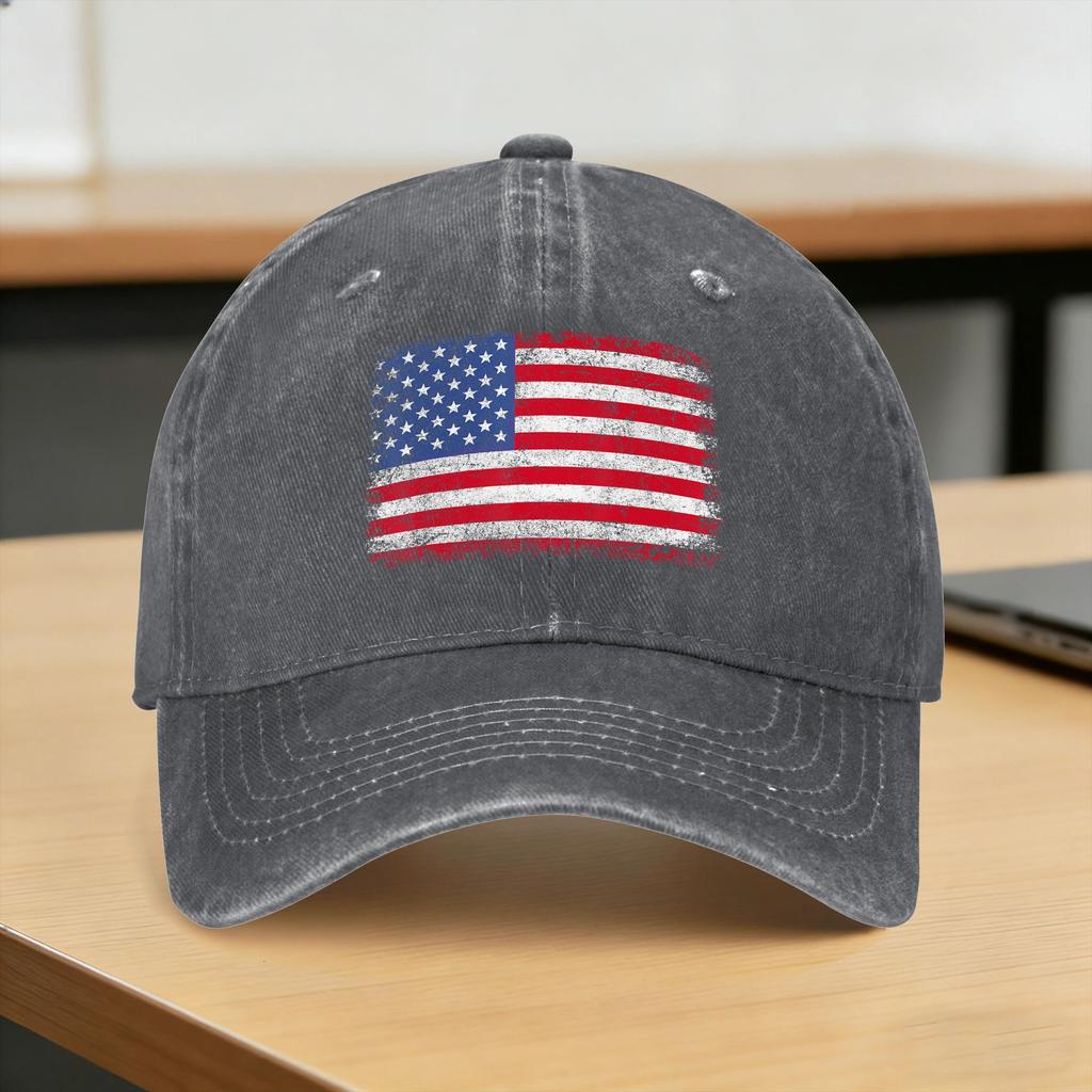 Patriotic USA Flag Th of July Washed Baseball Cap Fitted Retro Sun Trucker Hat Spring Women Unisex Running Hippie Baseball Caps
