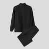 INCERUN Conjuntos de Dos Piezas para Hombre Cuello Alto Manga Larga Costuras Sudaderas Pantalones Largos Conjuntos Deportivos