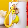 3D Fruit Keyring Lemon Charm Pendant Crystal Rhinestone Keychain for Purse Bag Car Party Wedding Gift Collection