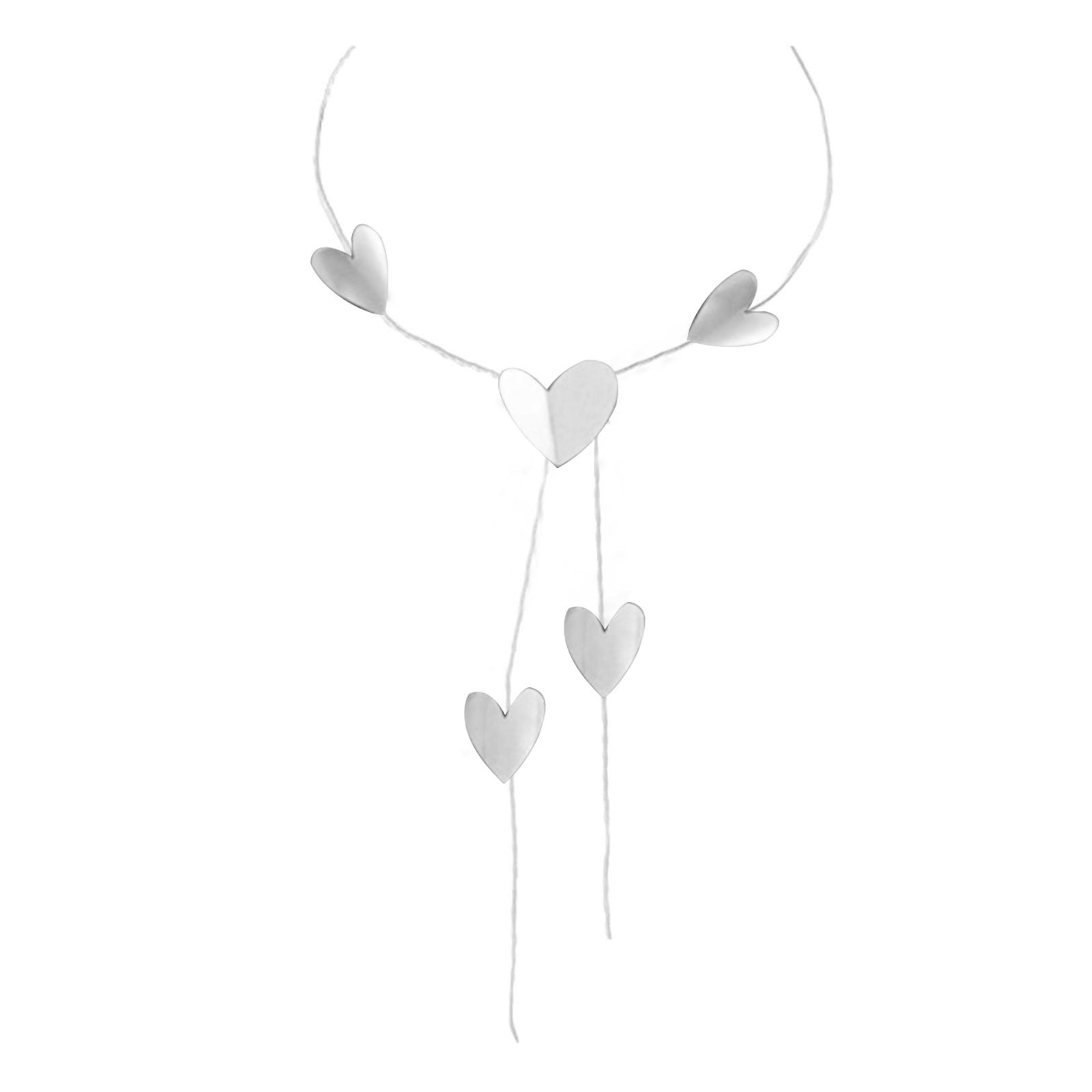 Collana lunga in stile europeo e americano con ciondolo a forma di cuore/rotondo grande, per donne, design semplice ed elegante. 4