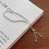 Korean-Style Silver Bead Pull String Bracelet – Versatile Gift for Women