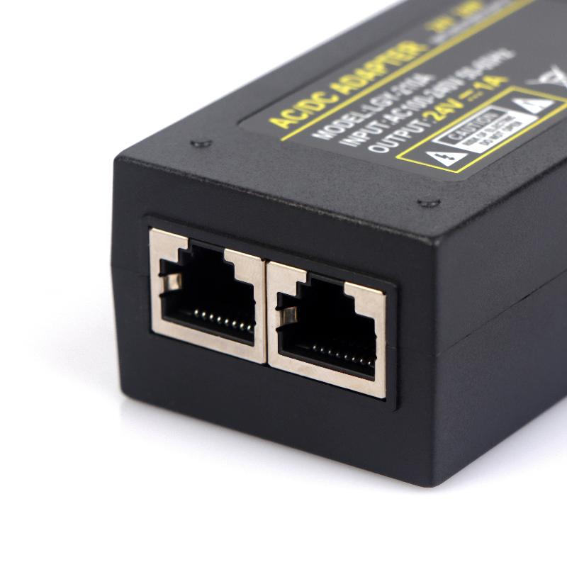 1Pcs Desktop Poe Power Injector Ethernet Adapter Surveillance Cctv For Ip Camera Power Supply 24V 1A 48V 0.5A 24W