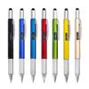 6 In 1 Multifunction Ballpoint Pen Touch Screen Stylus Capacitive Pen With Screwdriver Ruler Levelgauge Refillable Pencil Tools
