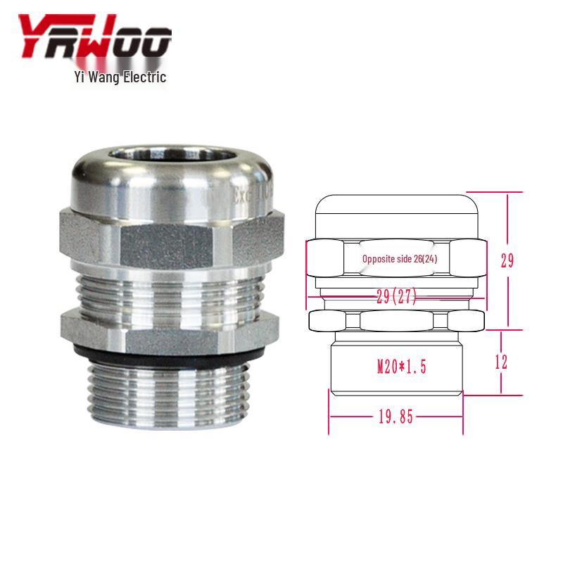 Metric M20*1.5 Explosion-Proof Waterproof 304 Stainless Steel Cable Gland
