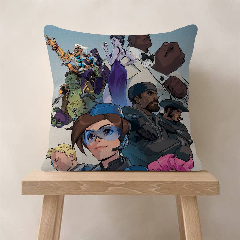 Pop Game O-Overwatch Cushion Cover Pillowcase Upholstery Sofa Throw Pillow Home Decor Pillowcas