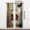 2pcs   Spring Summer Curtains Facial Reflexes_ Red Lips and Black Eyelashes of Women In Urban Landscapes Semi-Sheer Curtains