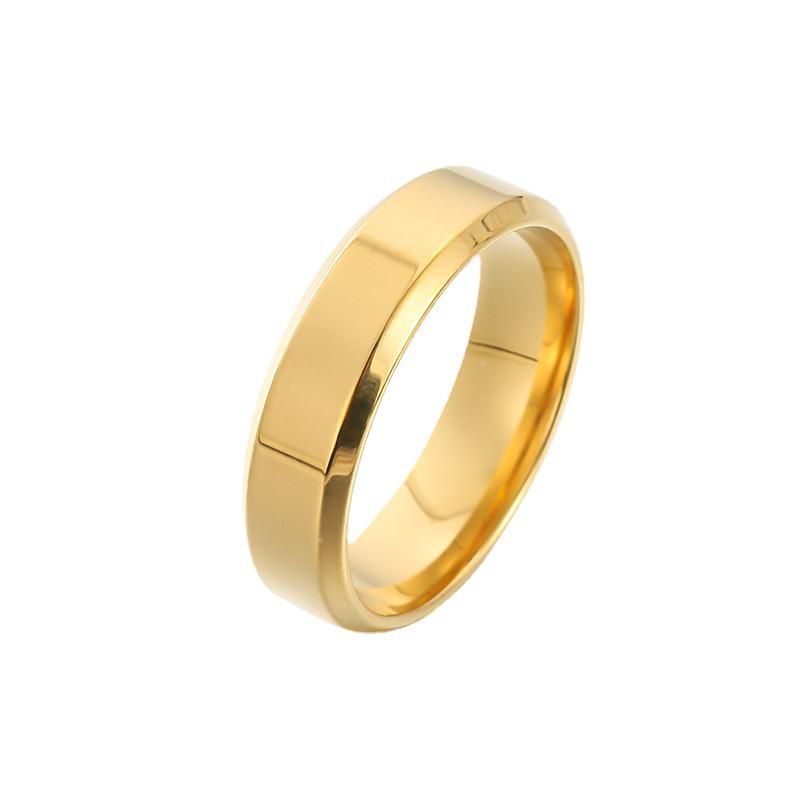 Gold-Plated Stainless Steel Titanium Ring for Women - High-End Blue Love Design
