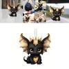 Car Decor Acrylic Flat Surface Black Dragon Pendant With Cartoon Style For Vehicle Interior Enhancement