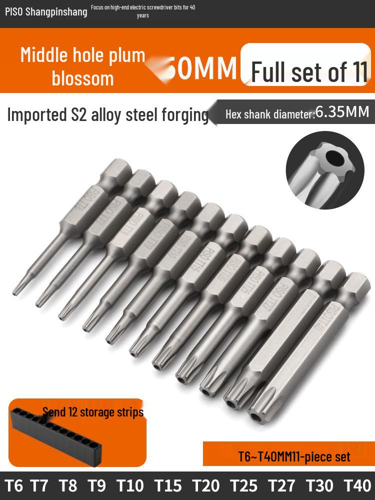 Hex Socket Air Impact Driver Bit Set: 1/4 Extended Wrench, Sizes 6T-30T, Electric Screwdriver, Strong Magnetic