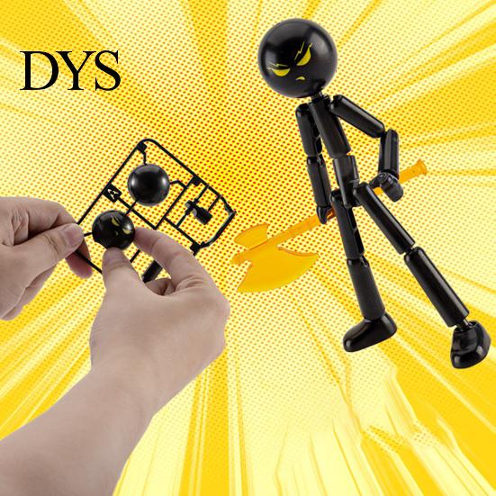 Desktop Action Figure 3/6Pcs Posable Stickman with Handheld Items Movable Joints Shape Toy Fidget Decoration Gift for Collectors Figures Accessories