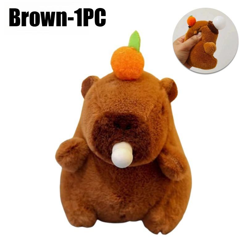 1-20PCS Plush Persimmon Spit Bubbles Capybara Key Pendant Cute Plush Keychain Plush Doll Toy Schoolbag Pendant Gift Pendant