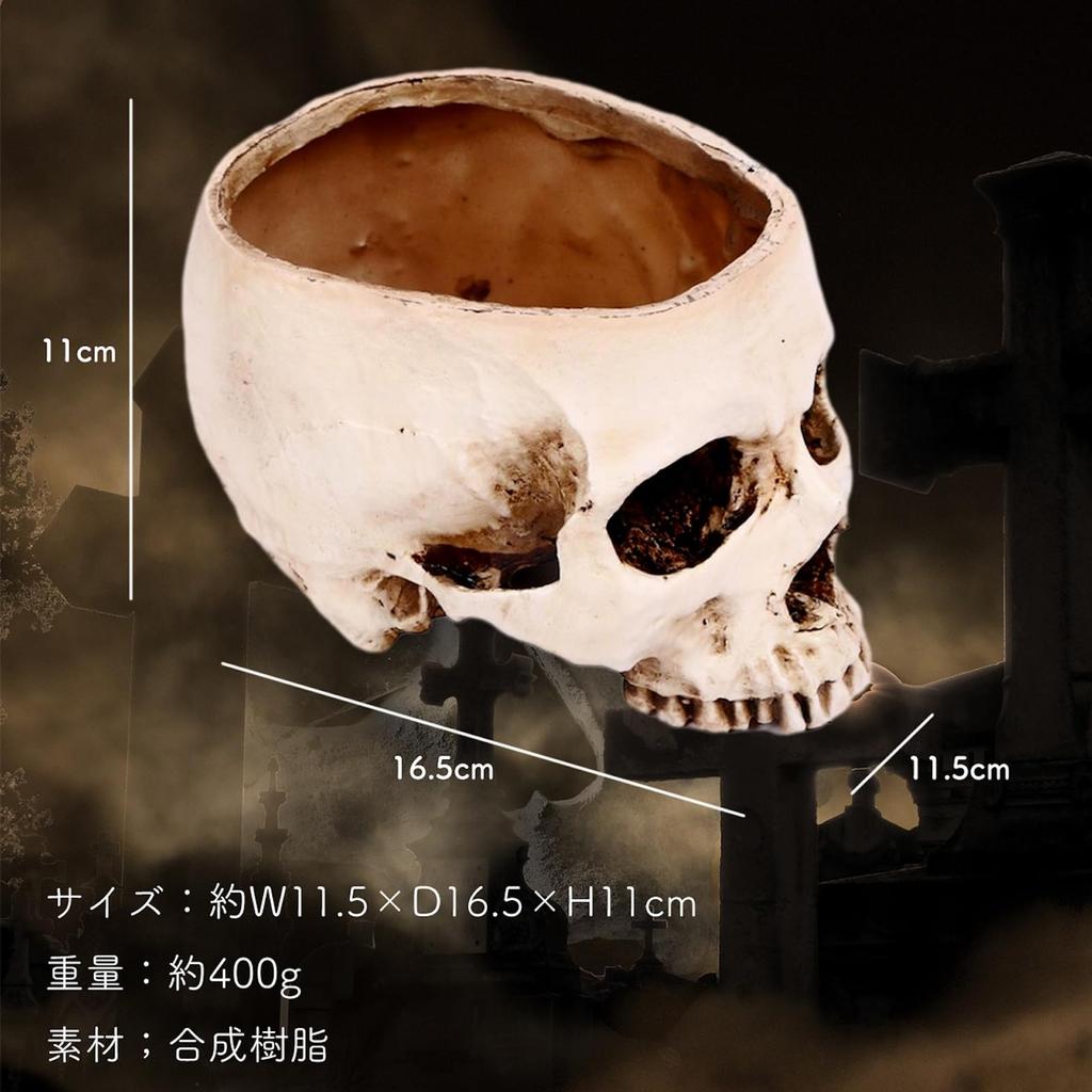 [Queen-b] Leere Schädel Schmuckdose, Tischplatte, Realistisches Schädel Skelett, Stilvolle und Niedliche Deko, Weißer Pflanztopf, Ständer, Topf, Halloween Gastgeschenke,