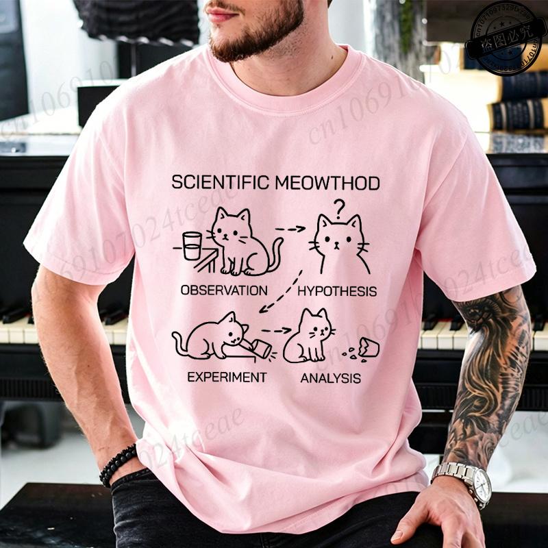 Summer Scientific Cat Tshirt Funny Science Cat Teacher Student Graphic Tee For Boys And Girls Casual Cool Clothing