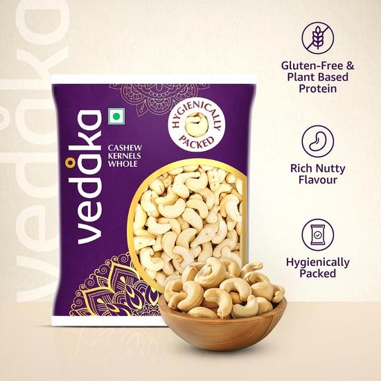 Vedaka Premium Roasted and Salted Cashews (Grade W320) | Premium Kaju nuts | 200g