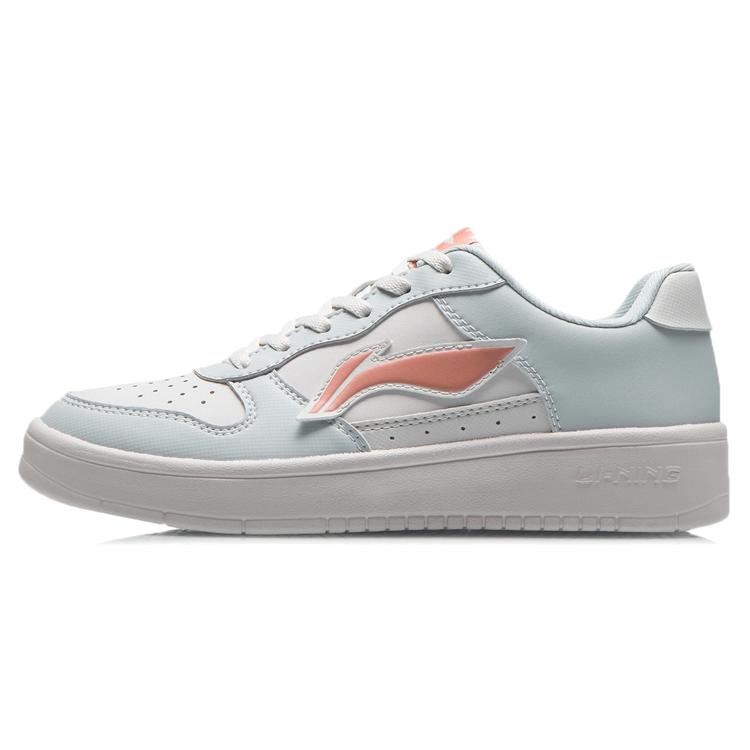 New LiNing Sports Life Collection Abrasion Resistant Breathable Low Top Skateboard Shoes Women's White Blue Orange AGCQ578-6