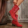 Módní dámské westernové boty na silném podpatku pro ženy podzimní robustní podpatky kovbojské boty dámské špičaté robustní podpatky dlouhé boty 2024
