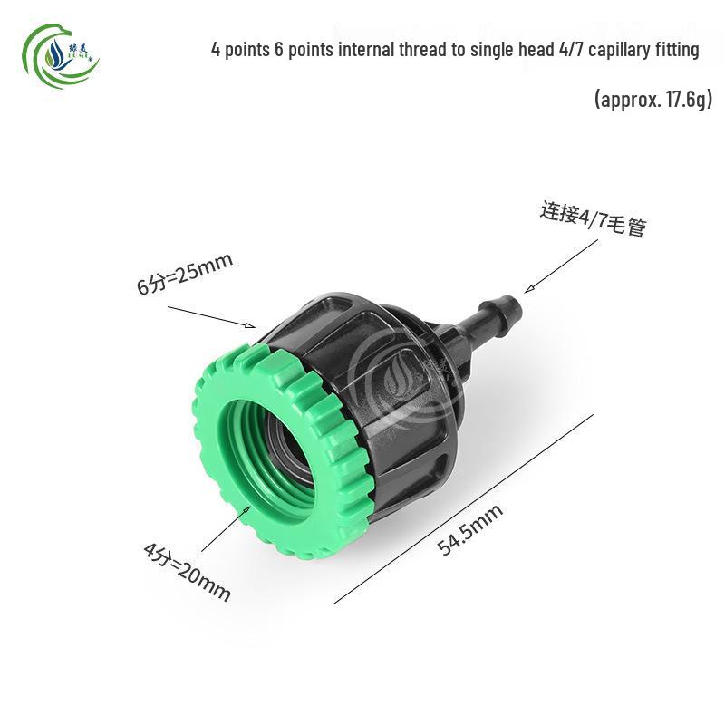 4/7 Hose Connector for Faucet with 4-Point to 6-Point Internal Thread, Ideal for Gardening and Micro-Sprinkler Drip Irrigation 4-point to 6-point DC