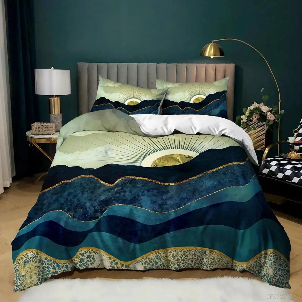 Starry Night Van Gogh Duvet Cover Set Queen Size,Oil Painting Famous Modern Classic Sky Star Art Polyester Comforter Cover