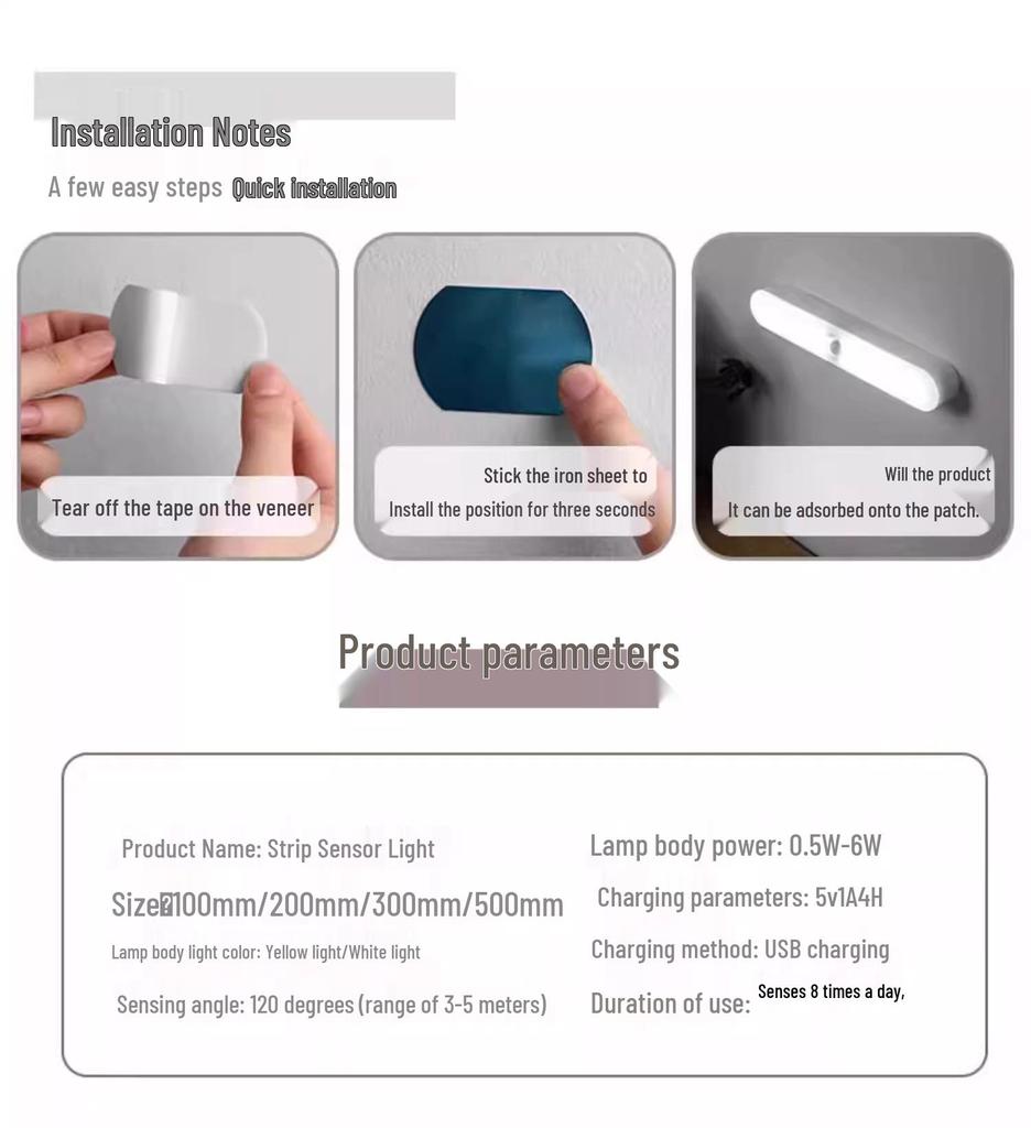 Intelligenter kabelloser Körper-Sensor LED-Nachtlichtstreifen für Zuhause, Flur und Kleiderschrank