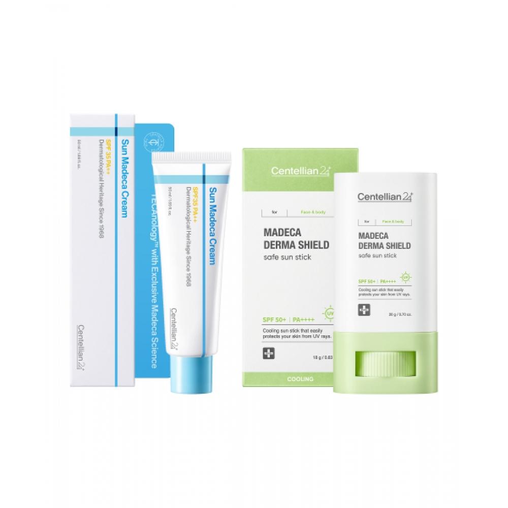 Centellian24 [strong Blocking Set] SunMadeca Cream 50ml + Madeca Derma Shield Safe Sunstick 18g Sun Madeca Cream 50ml+Sun Stick 18g