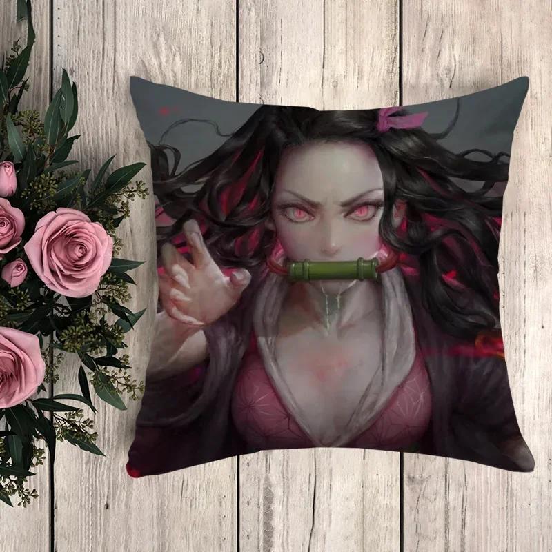 Pillow Demon Slayer Decorative Pillows for Sofa Pillowcase Decor  Cushion Cover X Car Decoration Pillowcases  Fall
