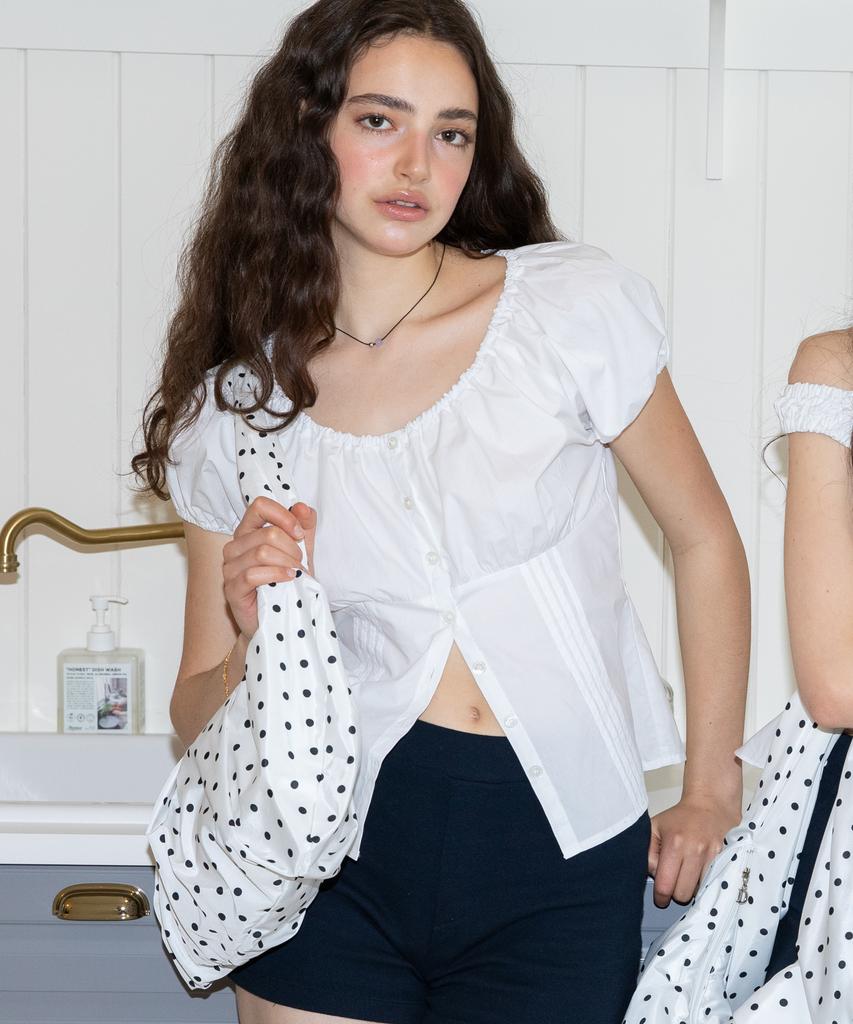 DIMANCHE Sunday Puff Blouse (White)