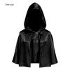 Medieval Short Satins Cape With Hood Role Play Accessory Anime Costume Wrap For Cosplay And Outdoor Sun Protections