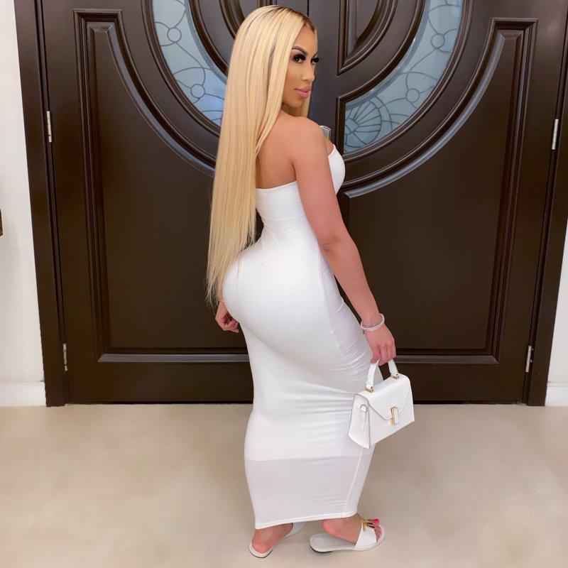 Summer Women's Sexy Sleeveless Chest Wrapped Long Beach Dress Fashion Ladies Long Dresses