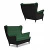 Zestaw wypoczynkowy ARI DUO sofa fotele Family Meble czarno - zielony