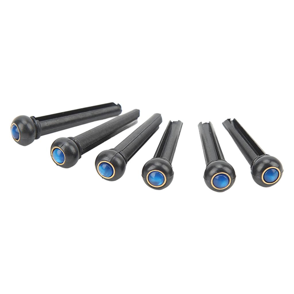 6Pcs Black Guitar Bridge Pin Kit Decorative Robust Clarity Increasing Guitar Bridge Pin Replacement