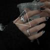 Women's Adjustable Black Agate Ring - Retro High-End Light Luxury Design