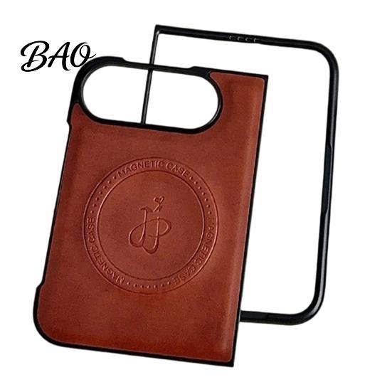 Foldable Phone Protection Faux Leather Magnetic Case for IPhoneDuo 2026, Slim PC Cover Protective with Anti-Yellowing, Precise Cutouts, Ultra-Thin