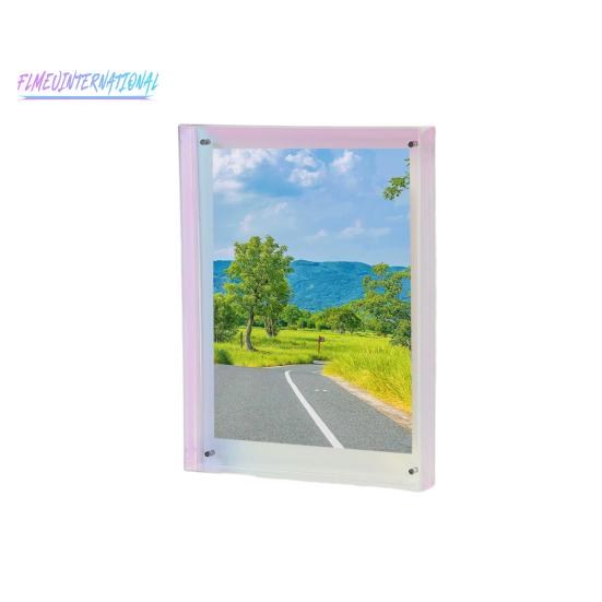 Photo Frame Vibrant Floating Acrylic Picture Frame - Desk Wall Art Frame for Gallery Home Office Decoration