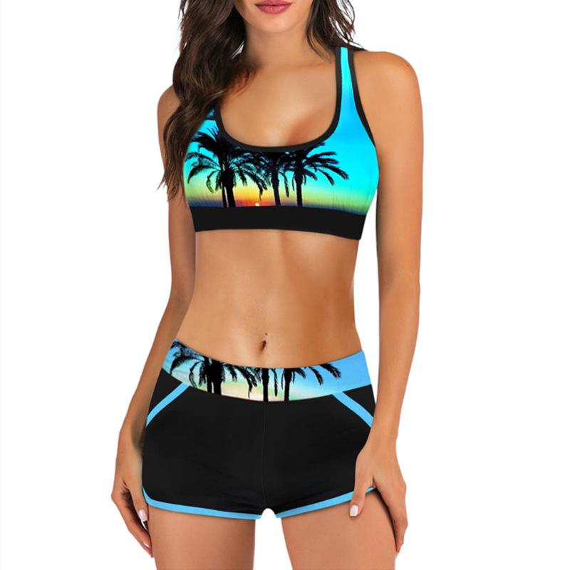 

2023 Custom Print Women s Wide Strap Bikini Swimsuit L