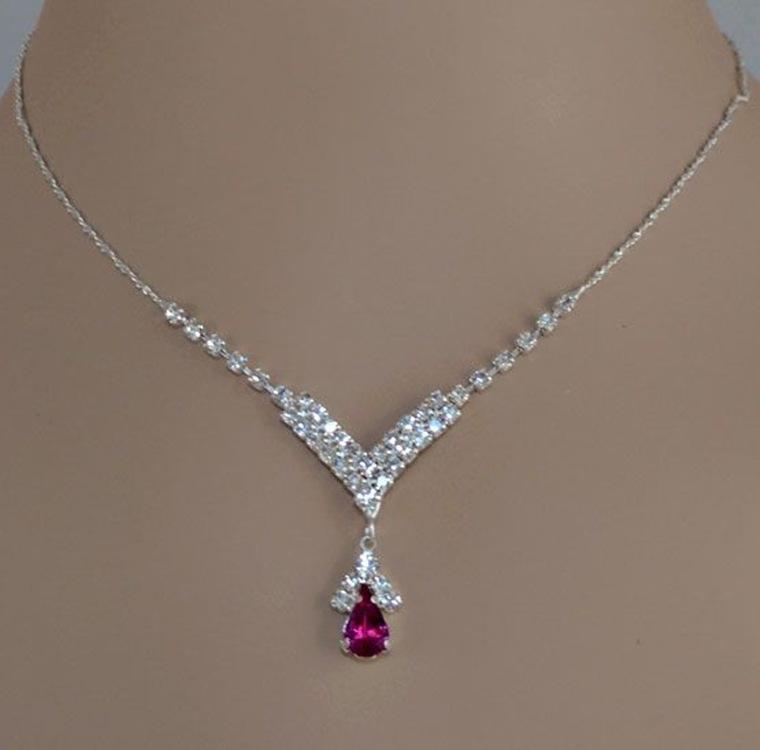 Item Jewelry Popular Temperament Water Drop Inlaid Blue Zircon Women S Necklace