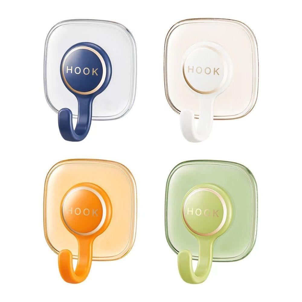 4Pcs/Pack Self Adhesive Bathroom Hooks Wall Mounted Towel Rack Coat Hanger  Key Cloth