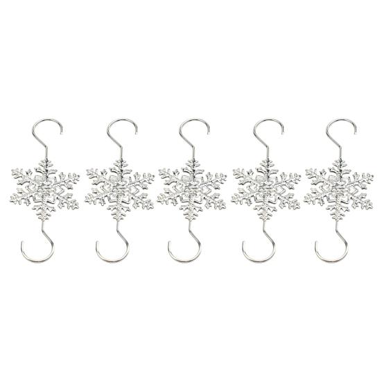 5/10Pcs Christmas Hook Snowflake Design Stainless Steel Hooks Winter Theme Home Holiday Decor Accessory