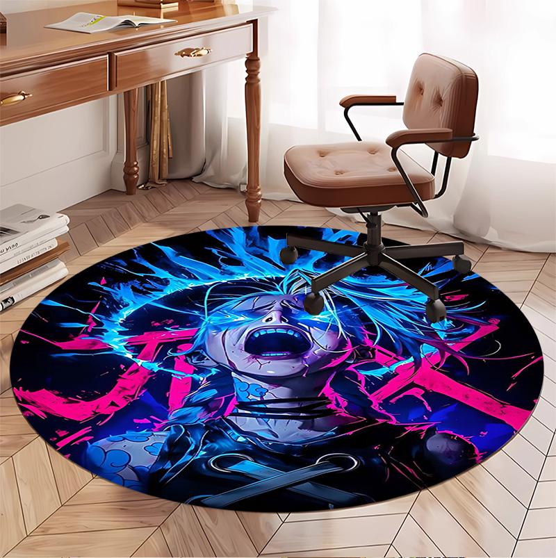 Jinx Pattern Round Rug, Indoor/Outdoor Mat, for Picnic, Gameroom, Bedroom, Office, Living Room, Home Decor Carpet, Birthday Gift