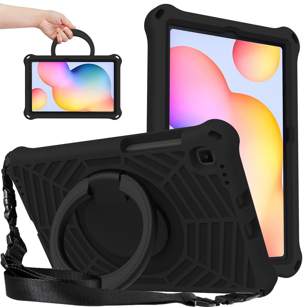 Kids Case for Samsung Galaxy Tab S6 lite P610 A 10.1 T510 8.4 T307 A7 Lite 8.7 A8 X200 EVA Cobweb Pattern with Shoulder Strap