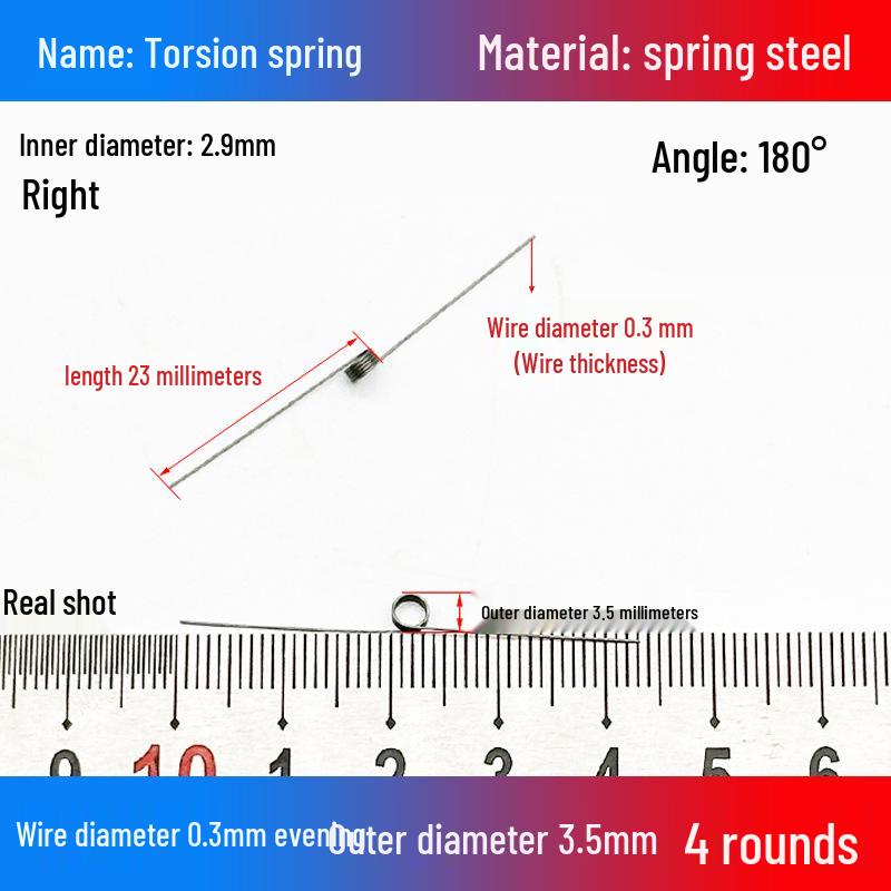 Torsion Spring Steel 0.3-3.0 for 90/180° Clip Trash Can