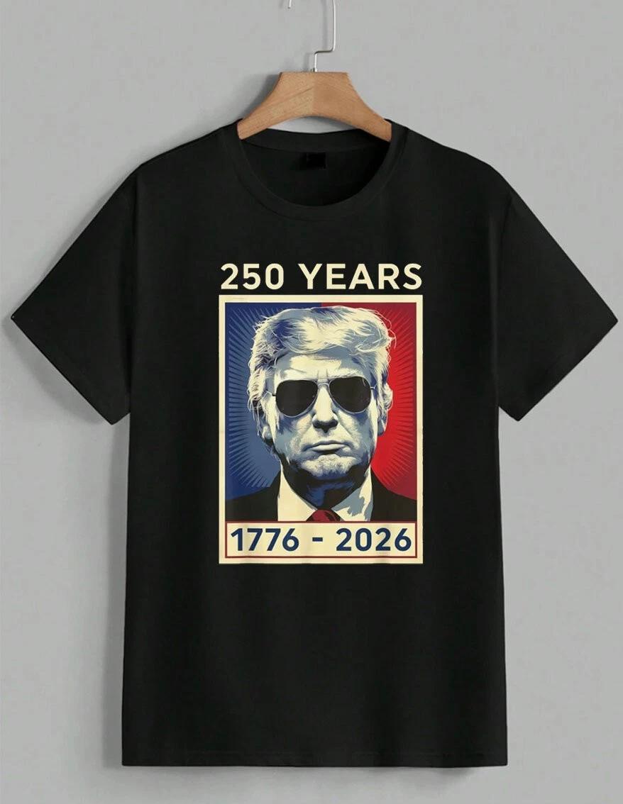 Donald Trump T-Shirt USA Years 1776-2026 Patriotic America USA Graphic Unisex XS
