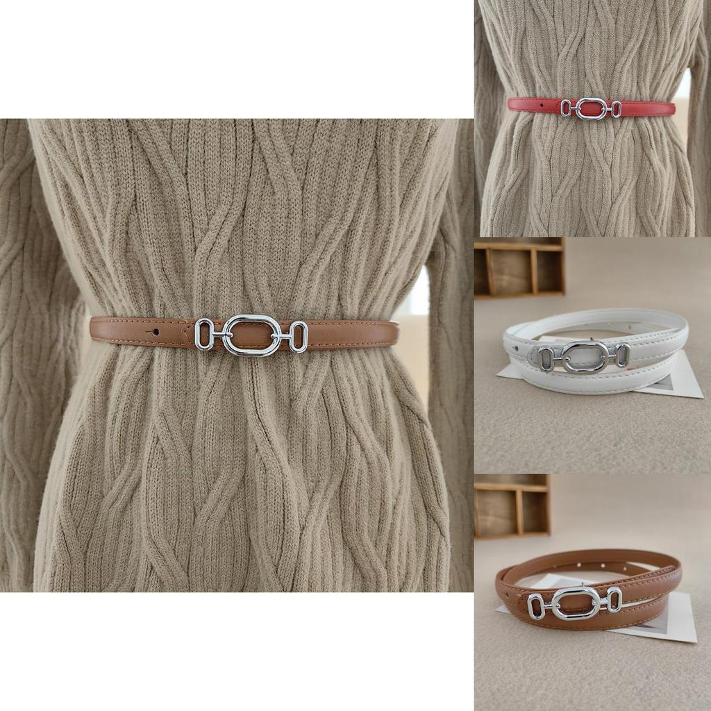 Vintage Style Twoply Leather Lady Belt With Brass Buckle For Fashion Accessories